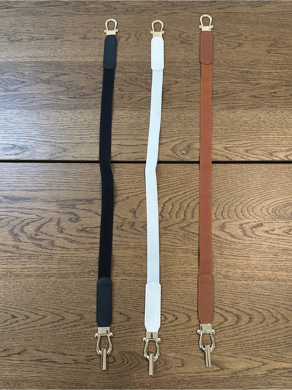 Shein Lot Of 3 Elastic Metal Clasp Belts One Size